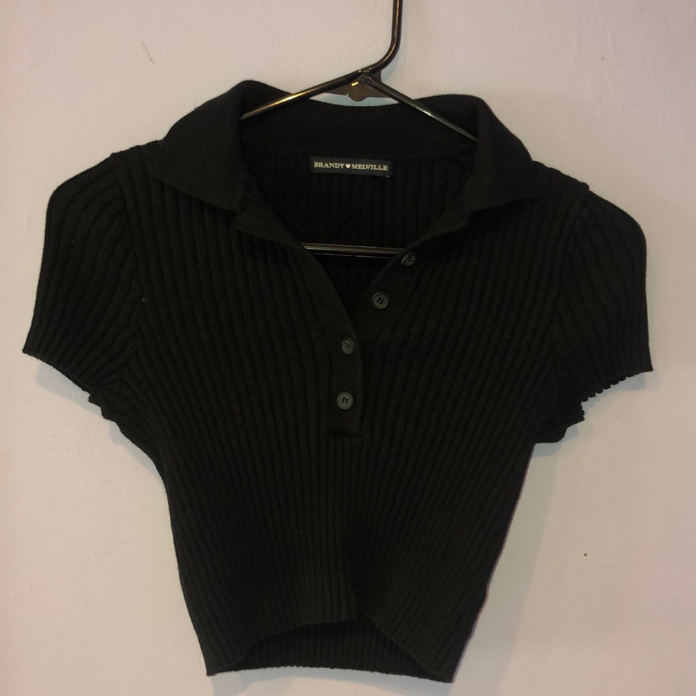 Brandy Melville Collared Crop Top
